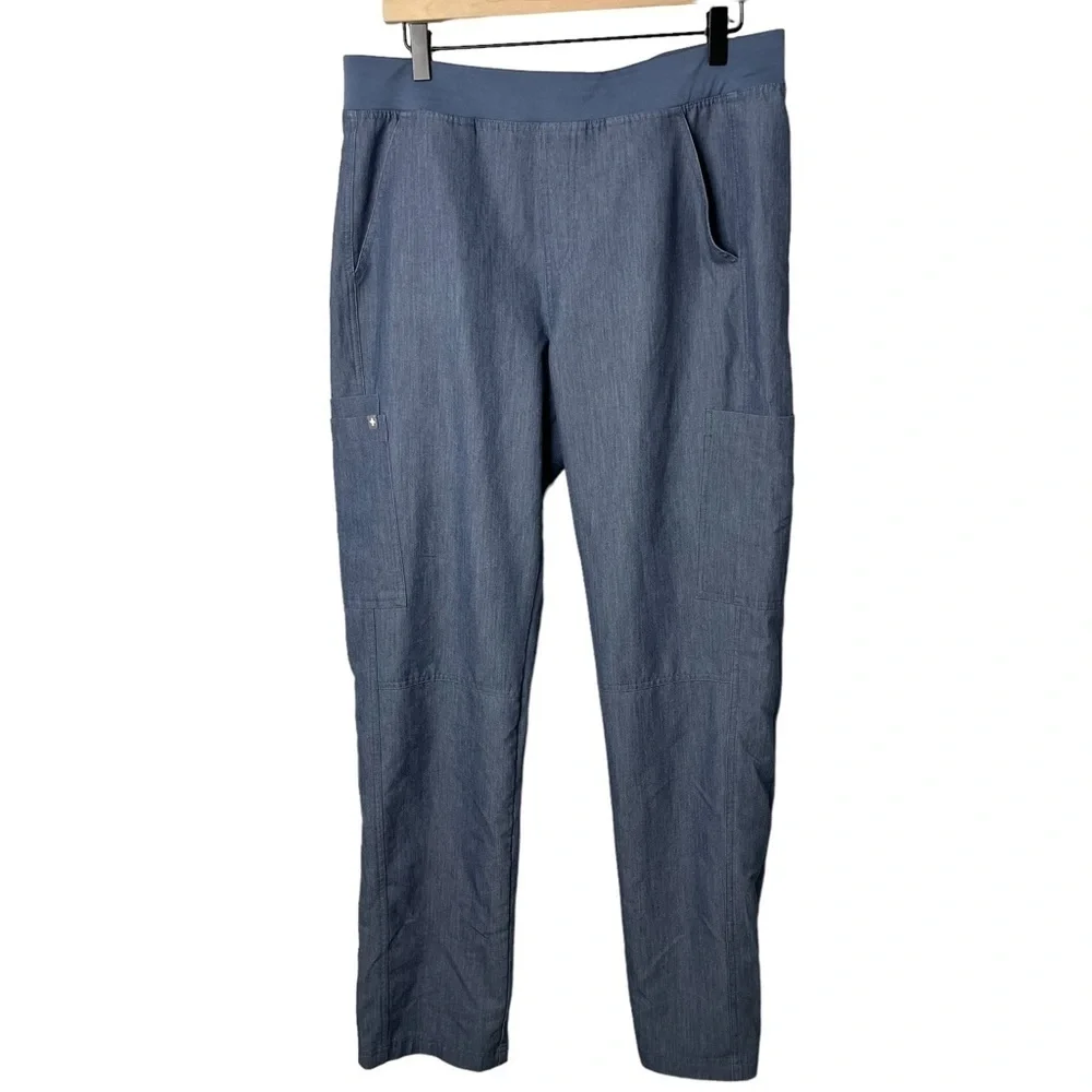 Figs Axim Cargo Scrub Pants Heather Blue Size Medium Style T2001 Medical